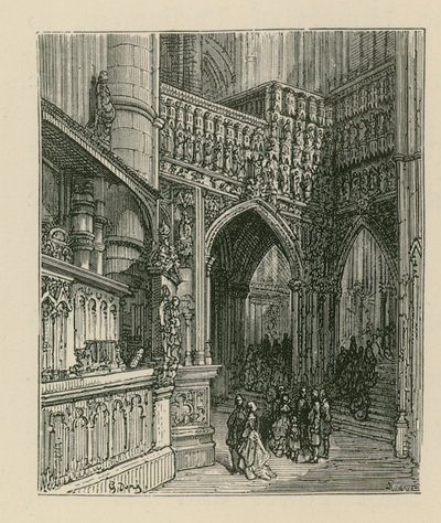 Binnenland van de Abdij van Westminster door Gustave Dore